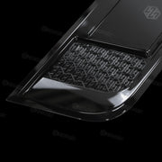 ZHOU'S gloss black side vent covers installed on Land Rover Defender 110