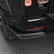 Carbon fiber rear bumper corner covers installed on Land Rover Defender 110