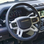 Digital dashboard installed in Land Rover Defender displaying vehicle information