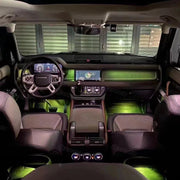 10-color LED ambient light kit installed in Land Rover Defender
