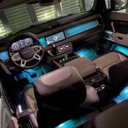 10-color LED ambient light kit installed in Land Rover Defender