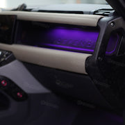 10-color LED ambient light kit installed in Land Rover Defender